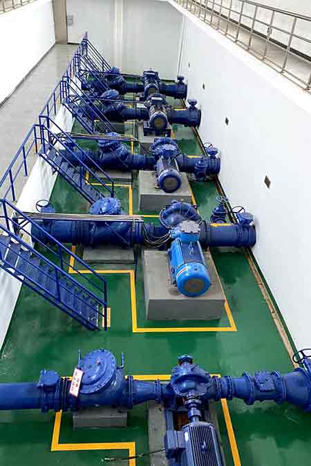 KPS系列單級雙吸離心泵在江西進賢潤泉高橋水廠使用現場